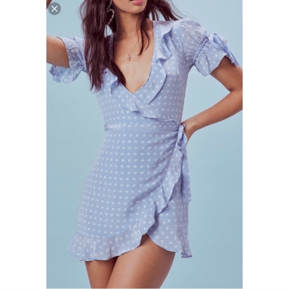 For Love and Lemons Sweetheart Wrap Mini Dress